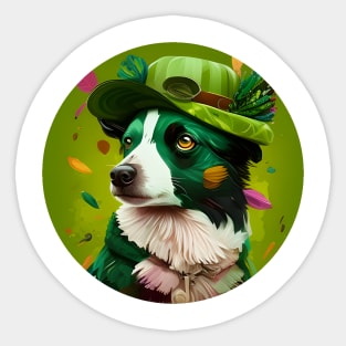 Beautiful Lady Dog St. Patrick's Day Sticker